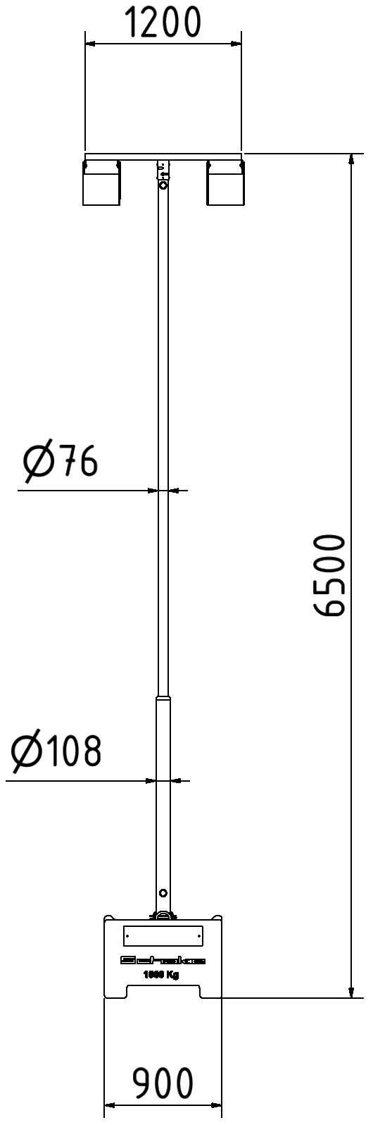 Schake Lampă de avertizare, set, 6 m, oțel zincat, pliabil, cod 353160-SET2