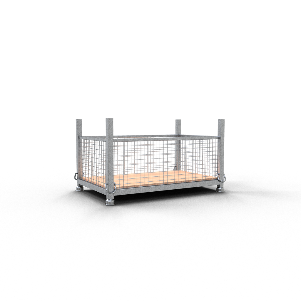 Schake Cutie sau container de transport, 60 × 60 mm, 1,43 m, oțel zincat
