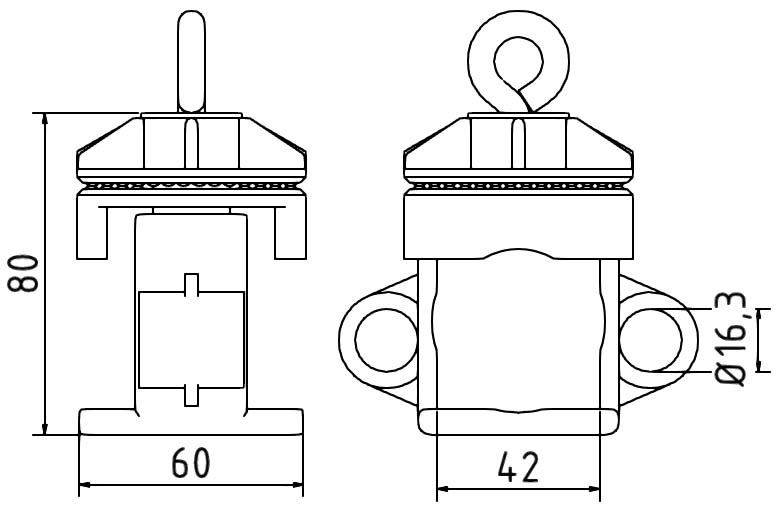 Schake Țeavă sau clemă pentru semn, Ø 42 mm, 40 × 40 mm, oțel zincat, roșu/alb, cod 31315