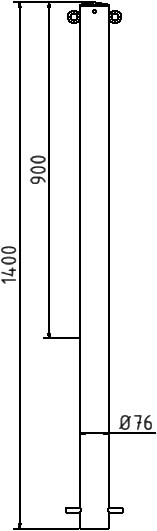 Schake Stâlp de protecție, Ø 76 × 2,6 mm, oțel zincat la cald, fix, pentru betonare, cod 476/2