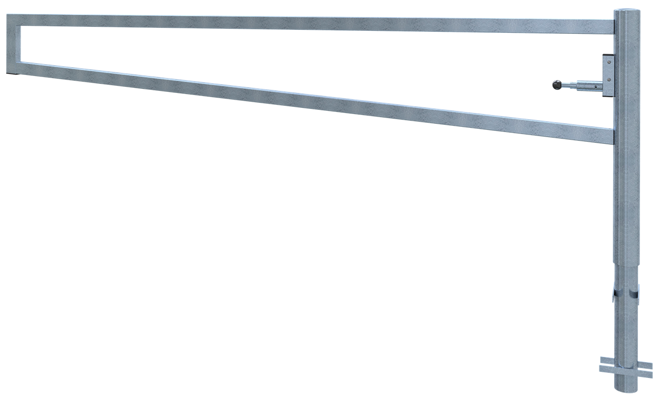 Schake Barieră batantă, Ø 102 mm, 60 × 40 mm, oțel zincat la cald, cu închidere, pentru betonare, cod 4013_30V