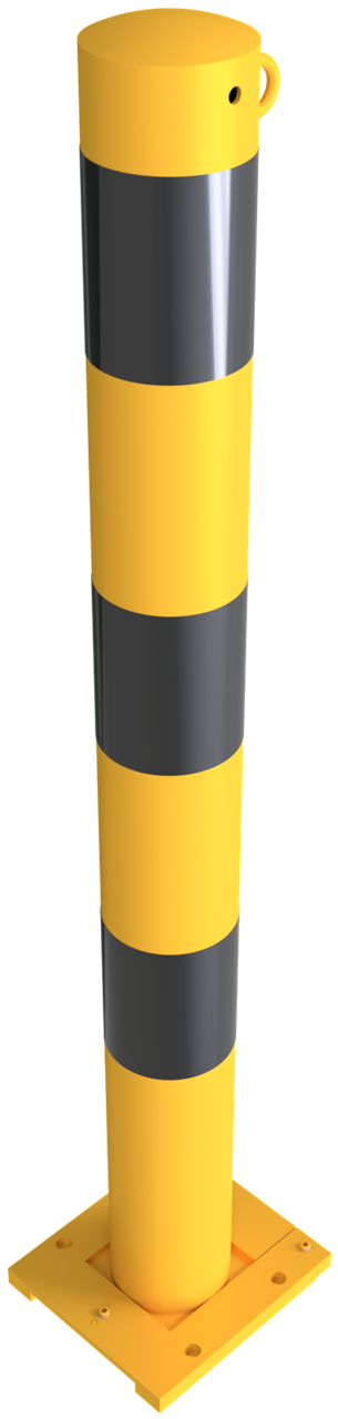 Schake Bornă de protecție, Ø 89 mm, 150 × 180 mm, oțel zincat la cald, galben/negru, fix, cod 489APBG+1