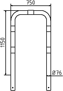 Schake Protecție anti-impact, Ø 76 mm, oțel zincat la cald, galben/negru, pentru betonare, cod 477_08BG
