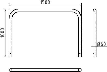 Schake Arc de protecție, Ø 60 × 2,5 mm, Ø 60 mm, oțel zincat la cald, pentru betonare, cod 465_07