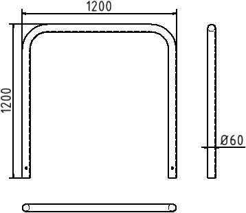 Schake Arc de protecție, Ø 60 × 2,5 mm, Ø 60 mm, oțel zincat la cald, pentru betonare, cod 465_13