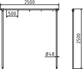 Schake Suport pentru uscare, Ø 48 mm, oțel zincat la cald, fix, cod 419_4425