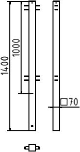 Schake Gard urban, DB 703, oțel zincat la cald, pentru betonare, cod 418_7804B