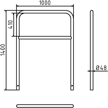 Schake Arc de protecție, Ø 48 × 2,5 mm, oțel zincat la cald, pentru betonare, cod 448_32