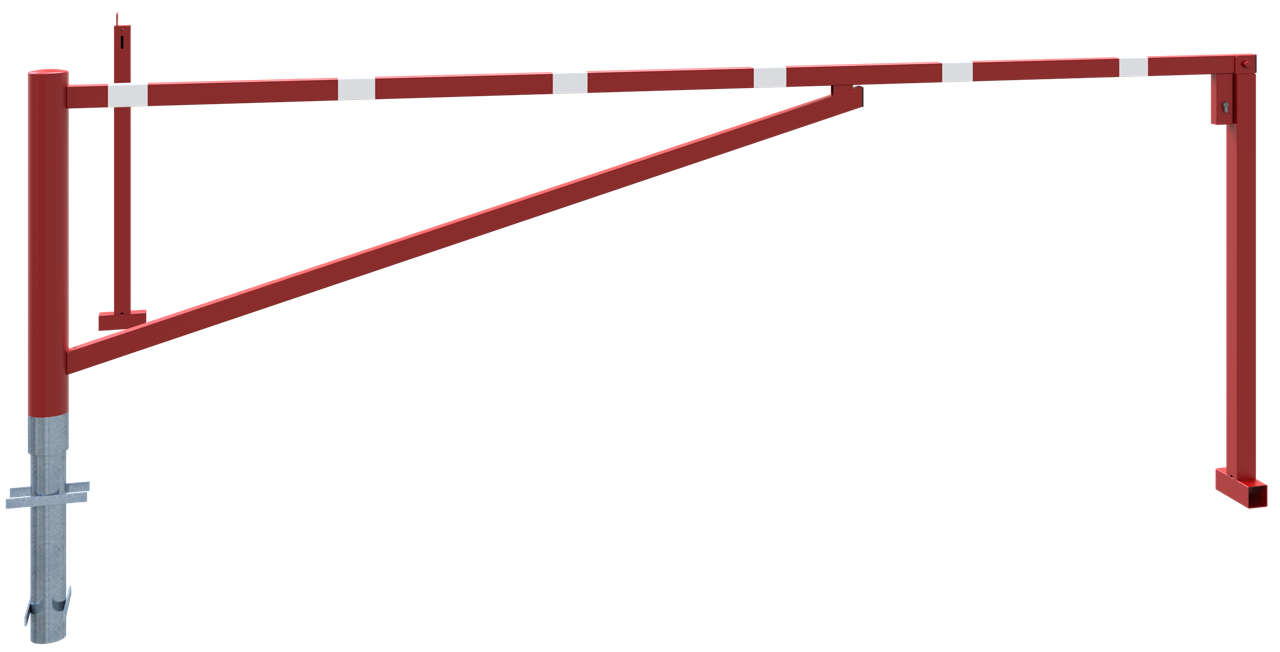 Schake Barieră batantă, Ø 102 mm, 60 × 40 mm, oțel zincat la cald, cu închidere, pentru betonare, cod 413_350ZB
