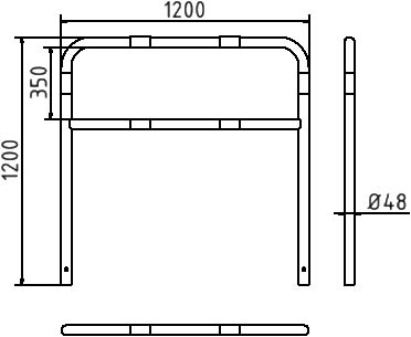 Schake Arc de protecție, Ø 48 × 2,5 mm, oțel zincat la cald, pentru betonare, cod 448_23B