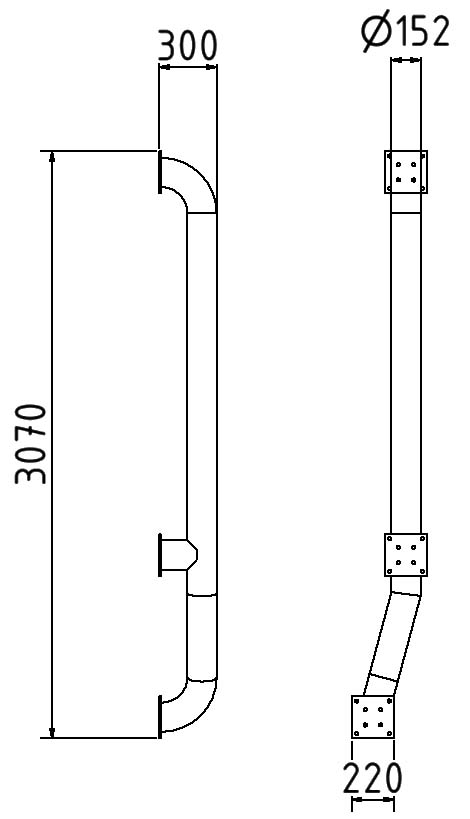 Schake Barieră pentru parcare, Ø 152,4 mm, oțel zincat la cald, cod 40157RBG