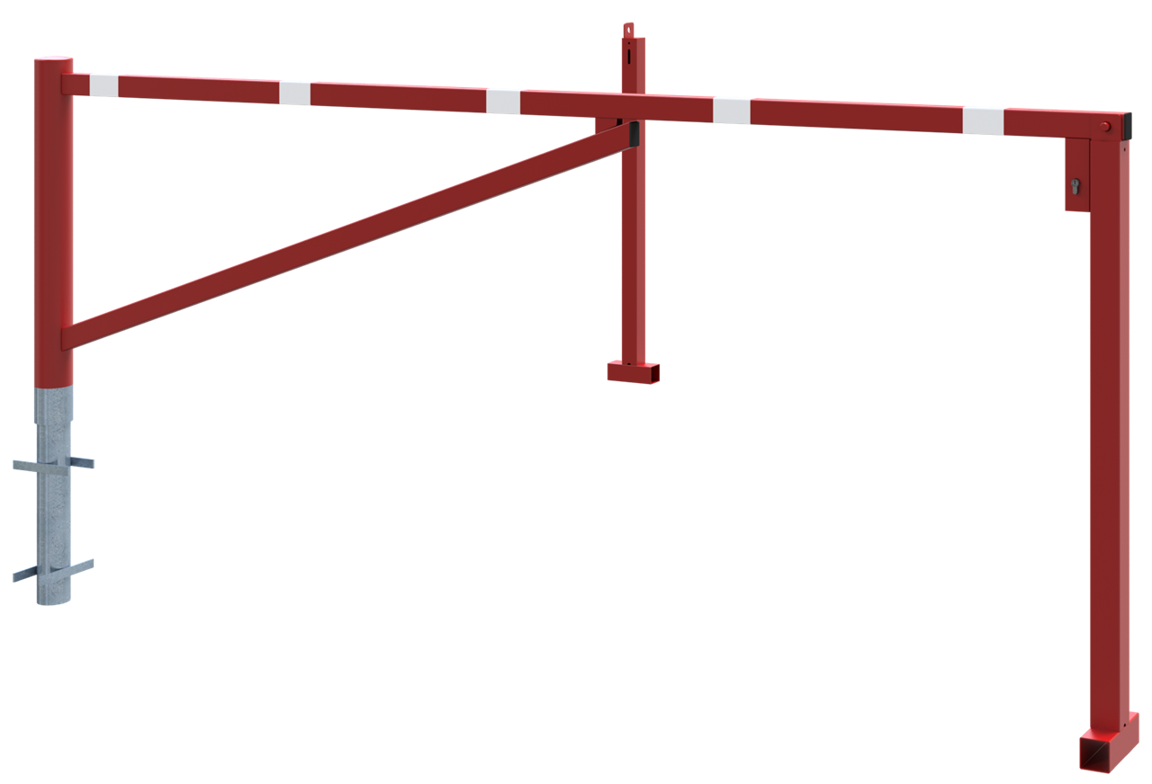 Schake Barieră batantă, Ø 102 mm, 60 × 40 mm, oțel zincat la cald, cu închidere, pentru betonare, cod 413_300ZB