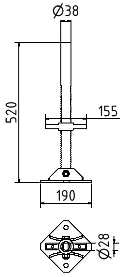 Schake Dispozitiv de montaj pentru beton, 150 × 150 mm, oțel zincat