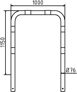 Schake Protecție anti-impact, Ø 76 mm, oțel zincat la cald, galben/negru, pentru betonare, cod 477_09BG
