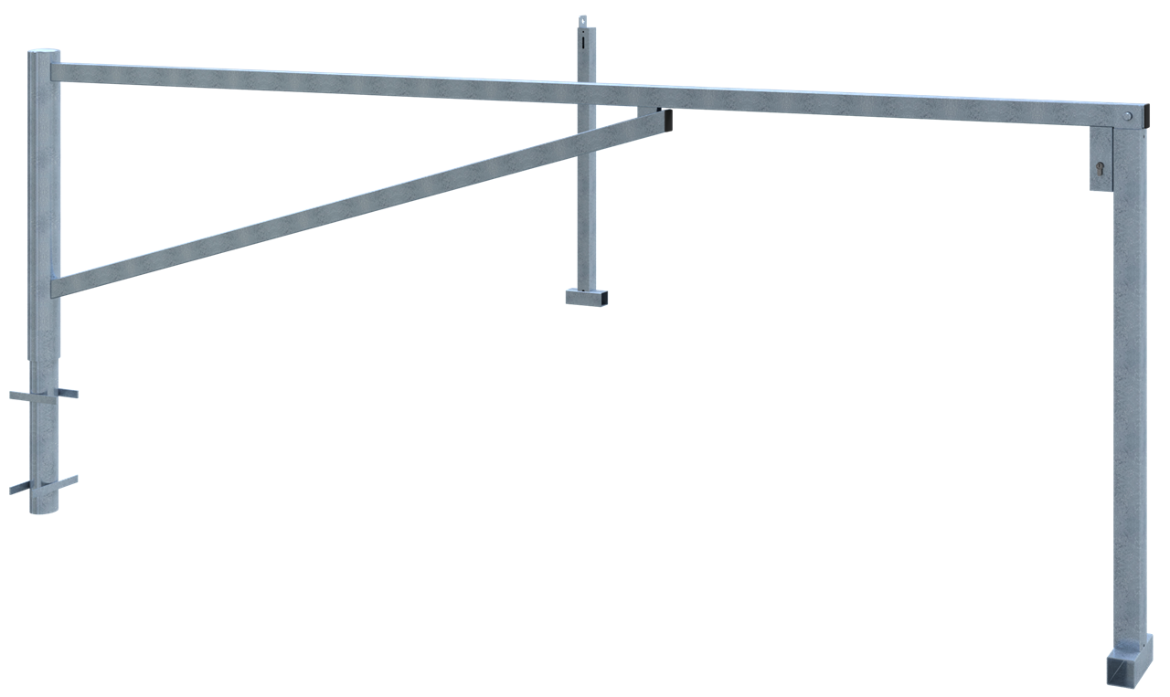 Schake Barieră batantă, Ø 102 mm, 60 × 40 mm, oțel zincat la cald, cu închidere, pentru betonare, cod 413_350Z