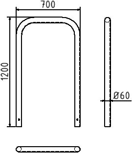 Schake Arc de protecție, Ø 60 × 2,5 mm, Ø 60 mm, oțel zincat la cald, pentru betonare, cod 465_11