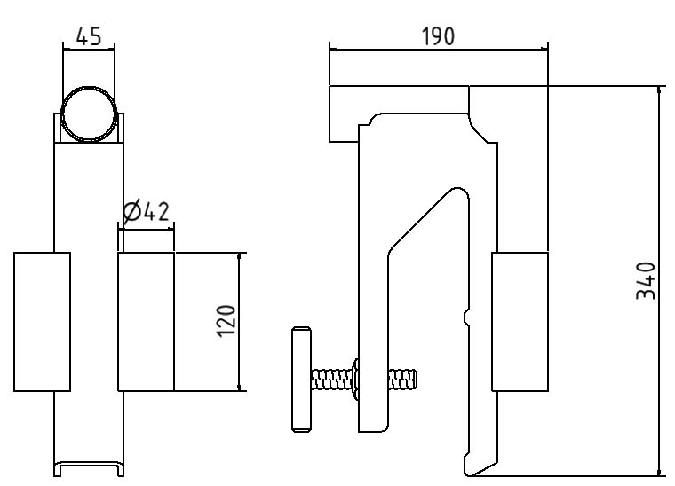 Schake Balustradă de protecție, tip A, Ø 48 mm, Ø 42 mm, oțel zincat, fix