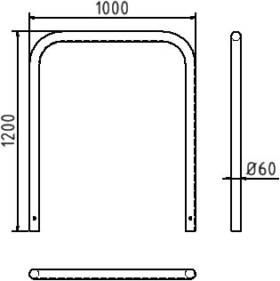 Schake Arc de protecție, Ø 60 × 2,5 mm, Ø 60 mm, oțel zincat la cald, pentru betonare, cod 465_12