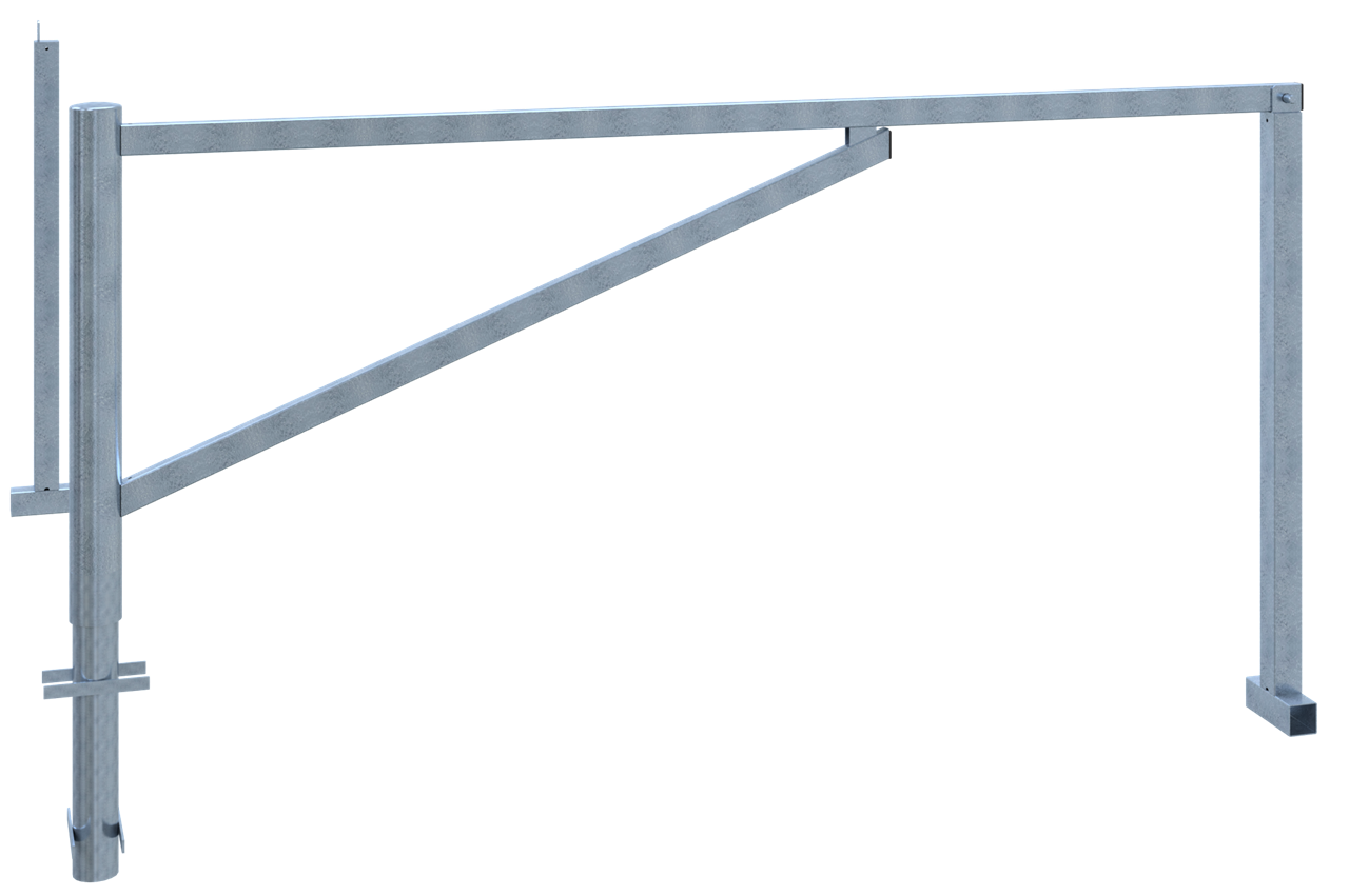 Schake Barieră batantă, Ø 102 mm, 60 × 40 mm, oțel zincat la cald, cu închidere, pentru betonare, cod 413_250V
