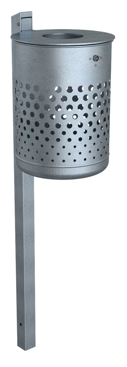 Schake Coș de gunoi, Ø 360 mm, 60 × 60 × 1500 mm, oțel zincat, cod 4034