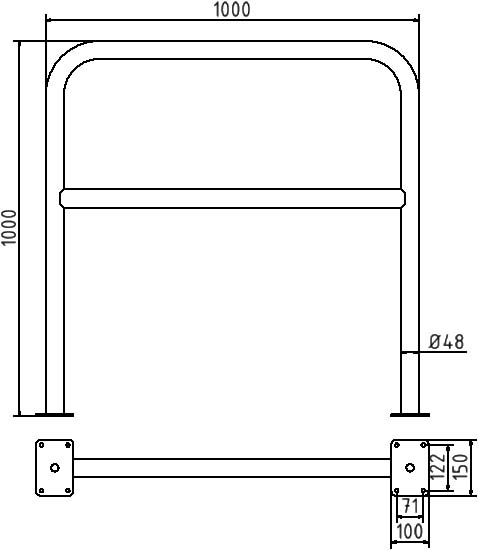Schake Arc de protecție, Ø 48 × 2,5 mm, oțel zincat la cald, cod 448_62