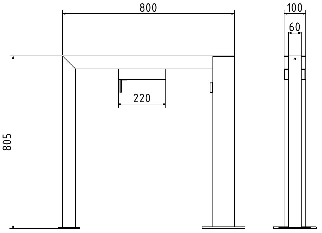 Schake Suport pentru biciclete, 100x100 mm, 60x60 mm, oțel zincat la cald, cu închidere, cod 454_080PBEL