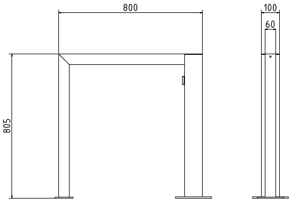 Schake Suport pentru biciclete, 100x100 mm, 60x60 mm, oțel zincat la cald, cu închidere, cod 454_080PBE