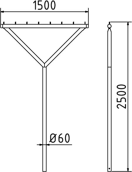 Schake Suport pentru uscare, Ø 60 mm, oțel, cod 419_400