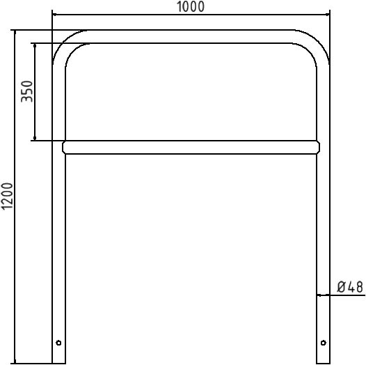 Schake Arc din oțel inoxidabil, Ø 48 mm, inox, pentru betonare, cod 449_22