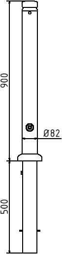 Schake Bornă de protecție, seria 482B, DB703, Ø 82 mm, oțel zincat la cald, demontabil, cod 482FB