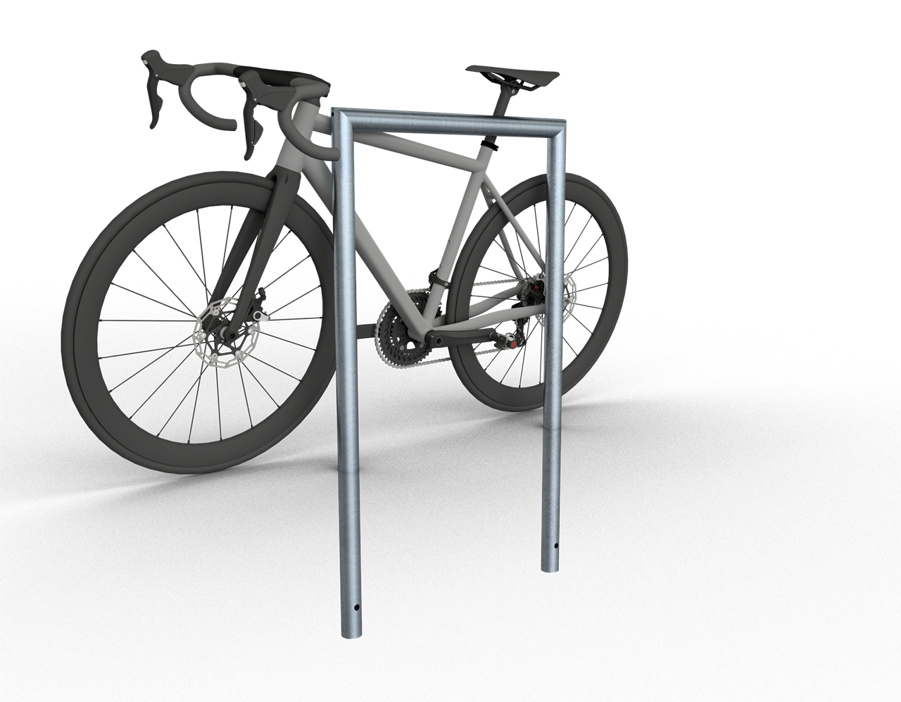 Schake Suport pentru biciclete, Ø 48 × 2,5 mm, oțel zincat la cald, pentru betonare, cod 447_11