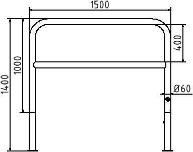Schake Barieră de acces, Ø 60 mm, oțel zincat la cald, demontabil, cu închidere, cod 465_33F