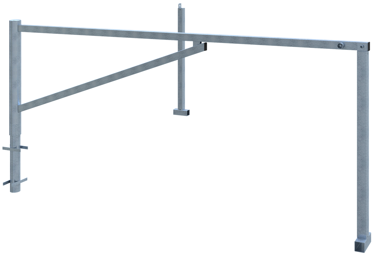 Schake Barieră batantă, Ø 102 mm, 60 × 40 mm, oțel zincat la cald, cu închidere, pentru betonare, cod 413_300F