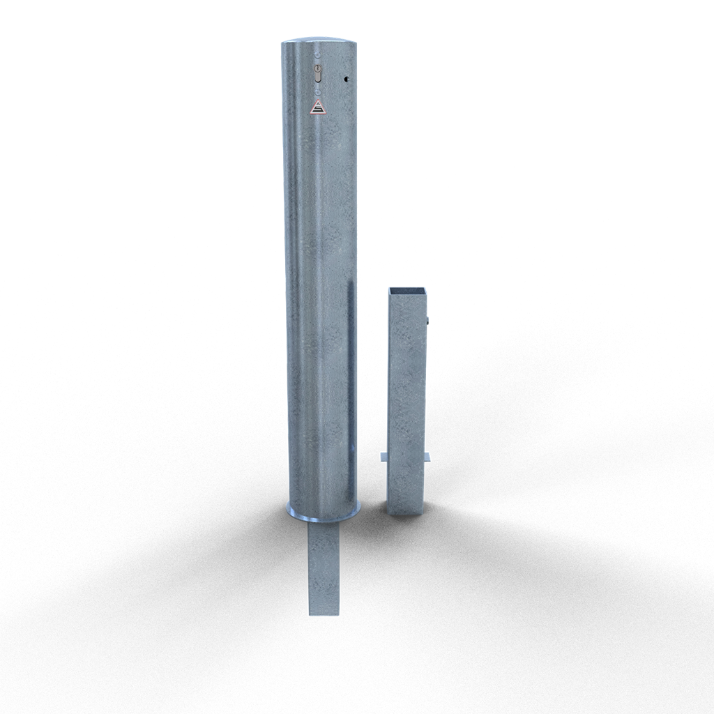 Schake Bornă de protecție, Ø 152 × 3,2 mm, oțel zincat la cald, demontabil, cu închidere, cod 40151Z