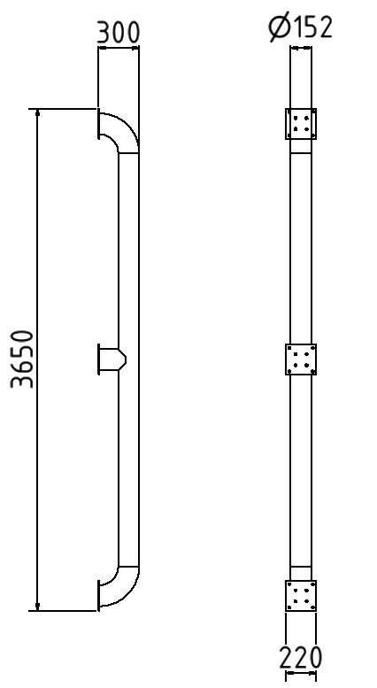 Schake Barieră pentru parcare, Ø 152,4 mm, oțel zincat la cald, cod 40157G