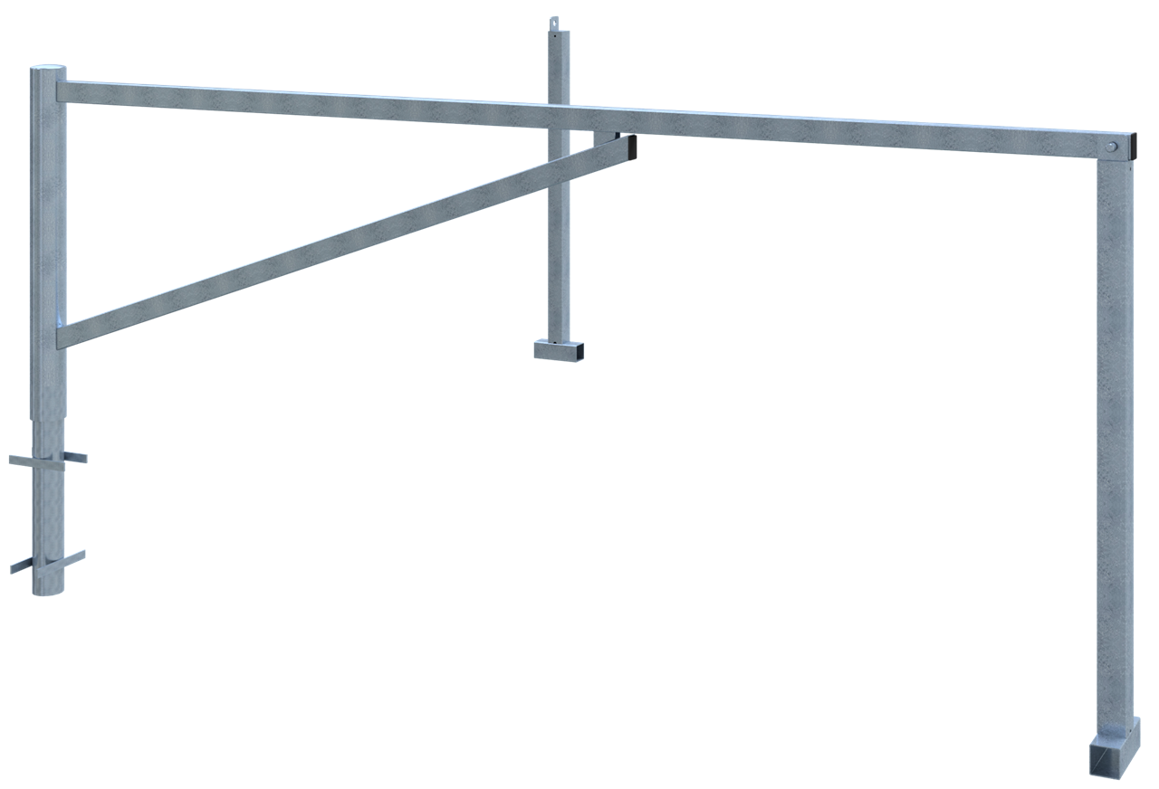 Schake Barieră batantă, Ø 102 mm, 60 × 40 mm, oțel zincat la cald, cu închidere, pentru betonare, cod 413_300V