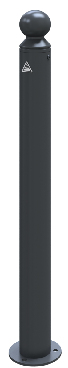 Schake Bornă de protecție, RAL 7016, Ø 89 mm, 100 × 150 mm, oțel zincat la cald, antracit, cod 488PB