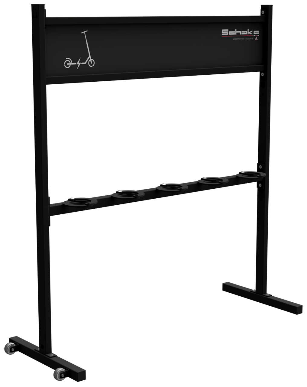Schake Suport pentru trotinete, RAL 9005, 1230 × 254 mm, oțel zincat, mobil, cod 420_90B