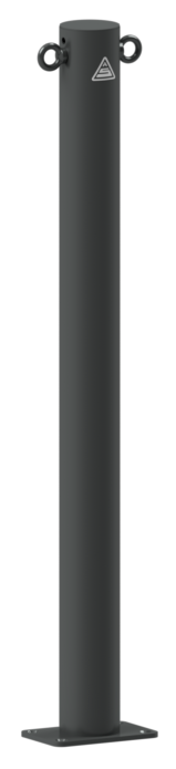 Schake Bornă de protecție, seria 4074B, DB 703, Ø 76 mm, 100 × 150 mm, oțel zincat la cald, cod 4074PB+2