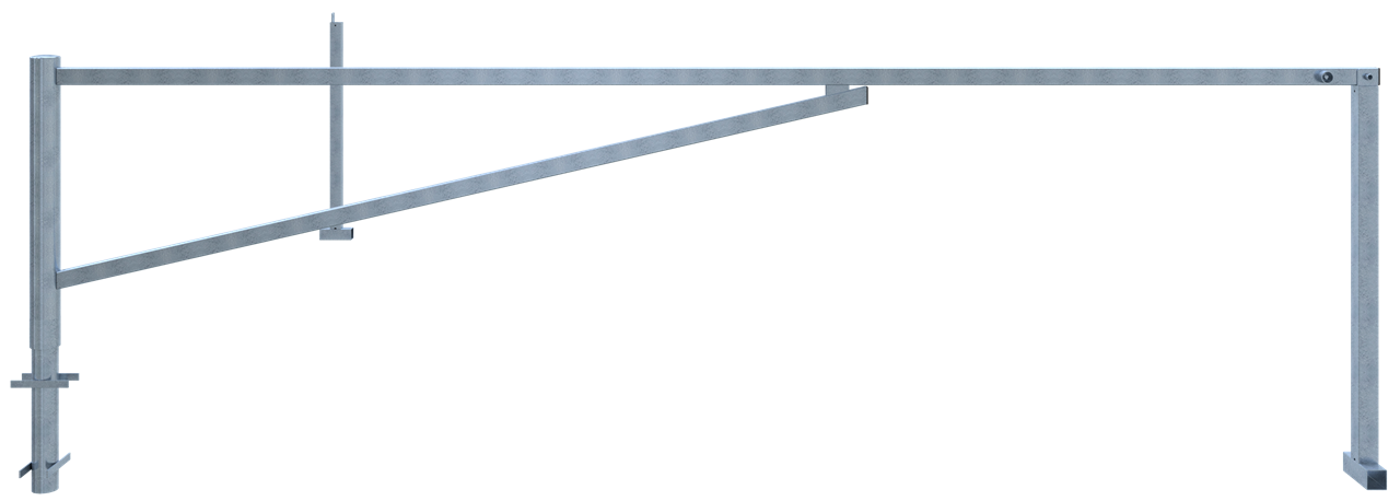 Schake Barieră batantă, Ø 102 mm, 60 × 40 mm, oțel zincat la cald, cu închidere, pentru betonare, cod 413_450F
