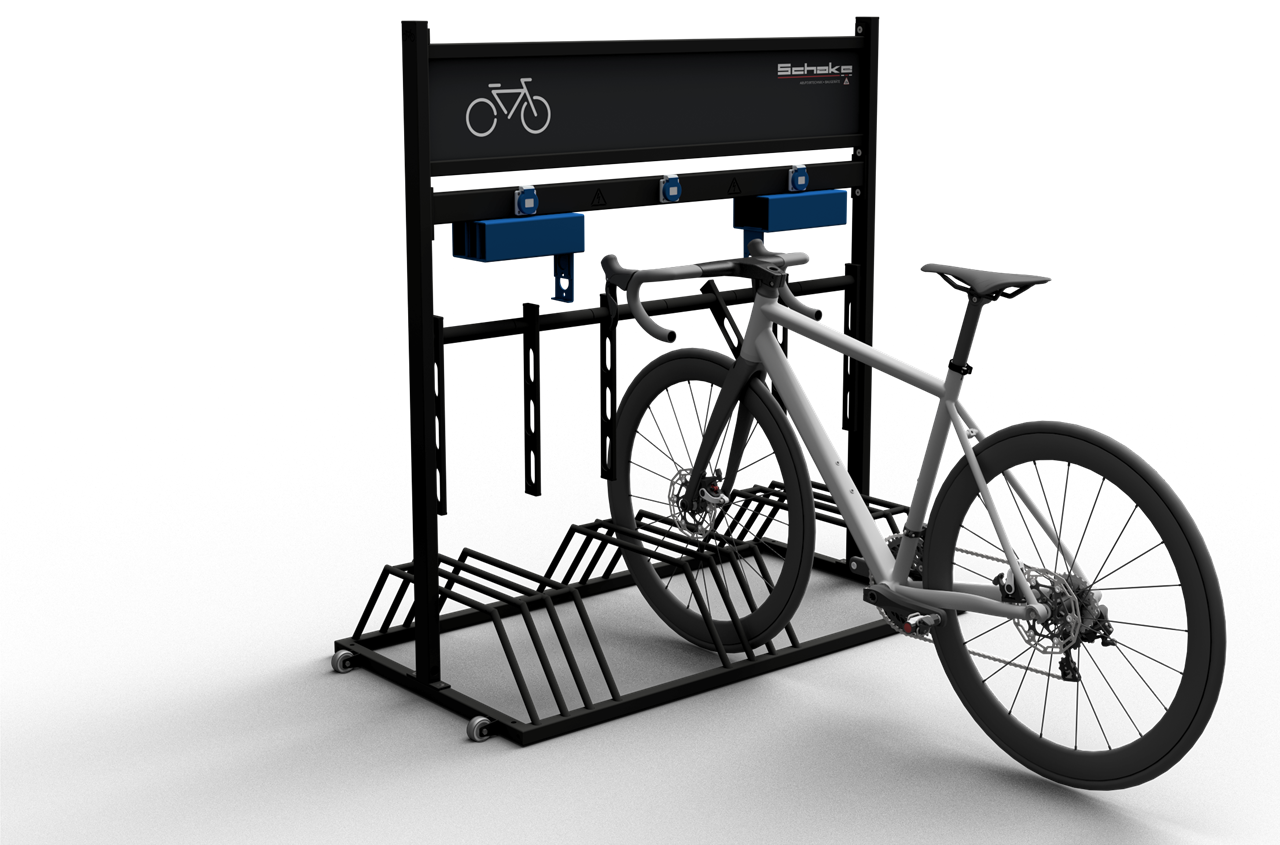Schake Suport pentru biciclete, RAL 9005, 1230 × 254 mm, oțel zincat, mobil, cod 420_80BE