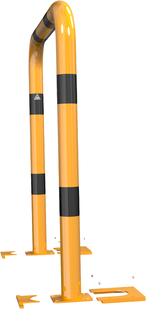 Schake Protecție anti-impact, Ø 76 mm, 160 × 180 mm, oțel, galben/negru, demontabil, cod 477_04APBG
