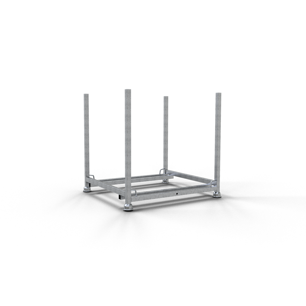 Schake Palet pentru depozitare și transport, 1300 × 1280 × 1200 mm, oțel zincat