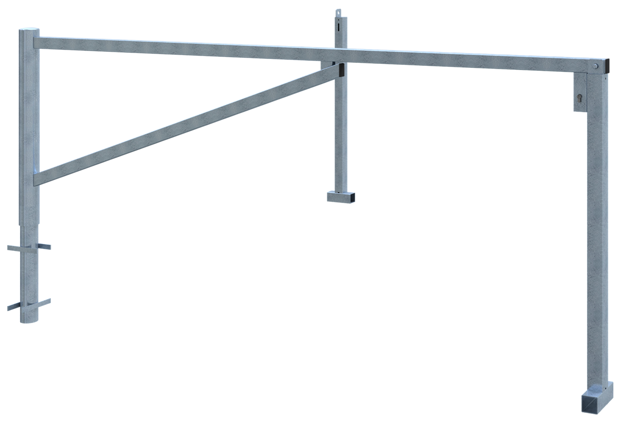 Schake Barieră batantă, Ø 102 mm, 60 × 40 mm, oțel zincat la cald, cu închidere, pentru betonare, cod 413_300Z