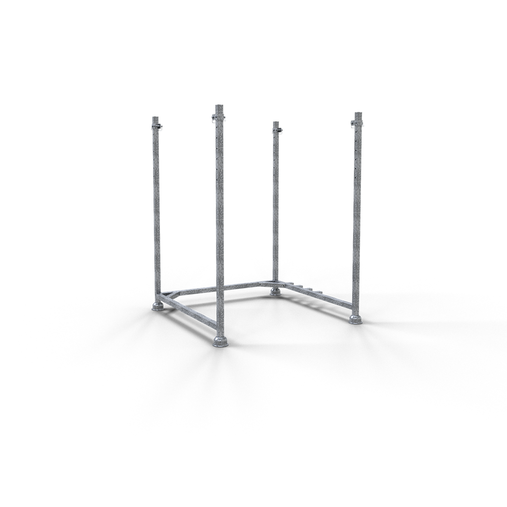 Schake Palet pentru depozitare și transport, 1640 × 1326 × 1302 mm, oțel zincat, demontabil