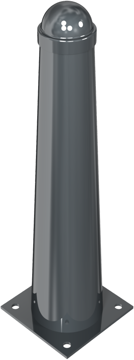 Schake Bornă de protecție, RAL 8019, Ø 168 / 96 mm, 220 × 220 mm, oțel zincat, fix, cod 40168PB+1