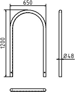 Schake Arc de protecție, Ø 48 mm, oțel zincat la cald, pentru betonare, cod 448_065