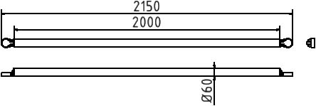 Schake Balustradă de protecție, Ø 60 mm, 100 × 150 mm, oțel zincat la cald, fix, cod 419_620