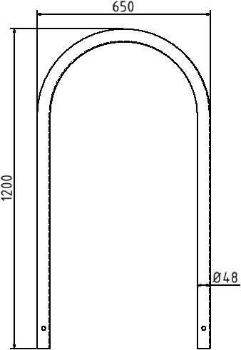 Schake Arc din oțel inoxidabil, Ø 48 mm, inox, pentru betonare, cod 449_65