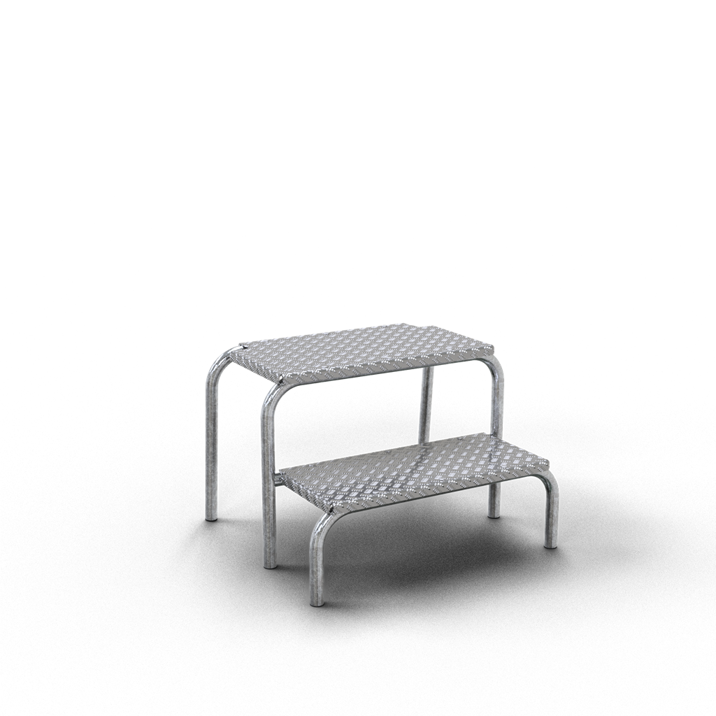 Schake Scară de șantier, tip G, 400 × 580 × 570 mm, oțel zincat
